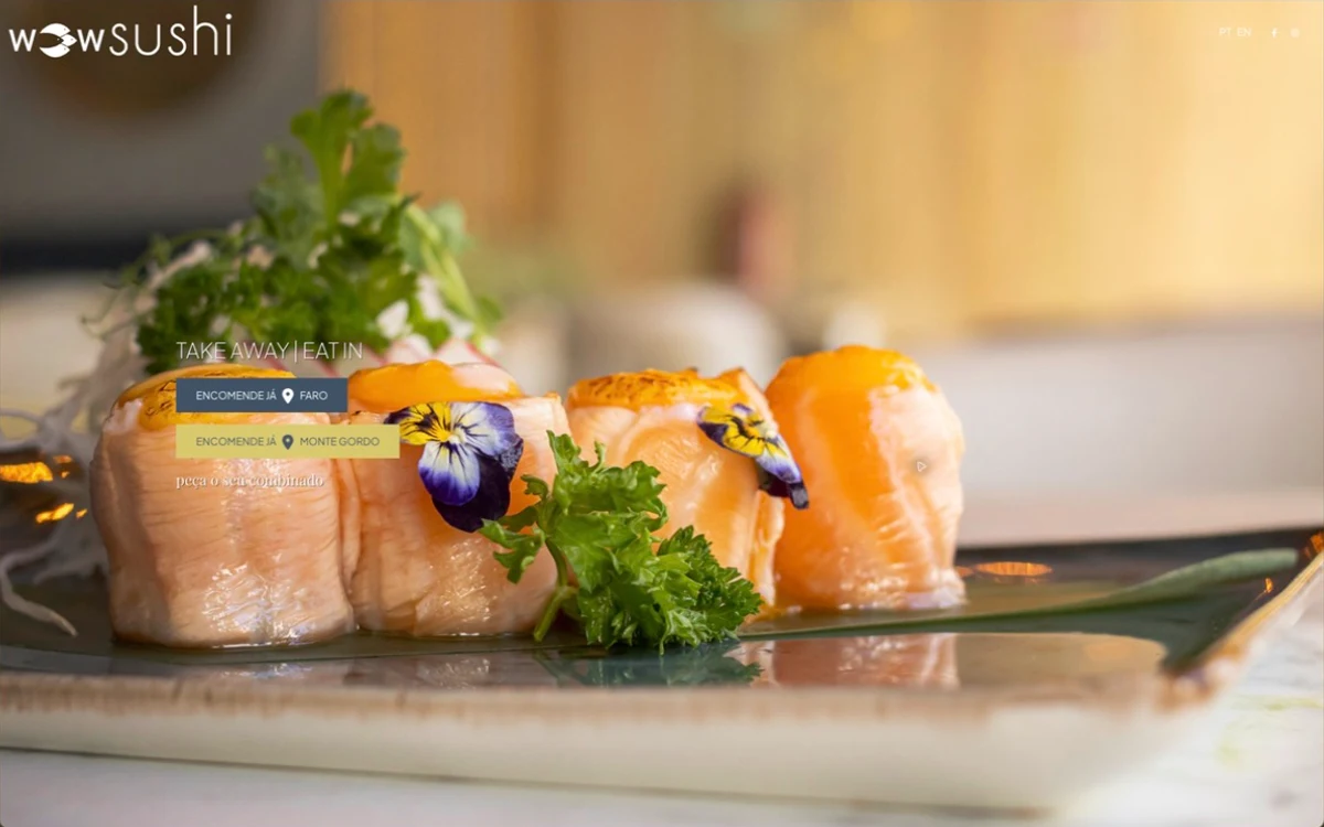 Página inicial de Wow Sushi